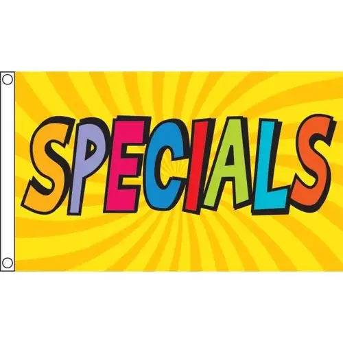 Horizontal "Specials" Flag, Groovy, 5 ft X 3 ft Horizontal "Specials" Flag, Groovy, 5 ft X 3 ft