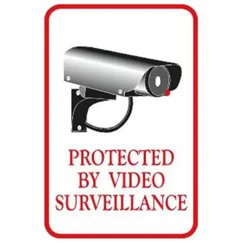 Protected By Video Surveillance Sign, Non-Reflective, 6 X 9 Protected By Video Surveillance Sign, Non-Reflective, 6 X 9