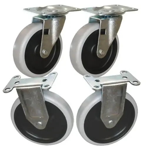 5 Inch Swiv & Rig Caster Kit With Hardware For Utility Cart 5 Inch Swiv & Rig Caster Kit With Hardware For Utility Cart