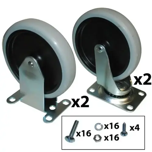 5 Inch Swiv & Rig Caster Kit W/Hardware For Utility Cart 5 Inch Swiv & Rig Caster Kit W/Hardware For Utility Cart