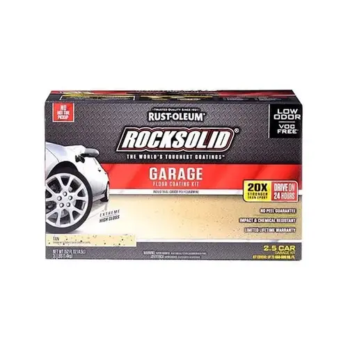 Rocksolid 152 Oz Tan 2.5 Car Polycuramine Garage Floor Kit Rocksolid 152 Oz Tan 2.5 Car Polycuramine Garage Floor Kit