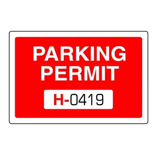 Parking Permit Static Cling, Red, 3 X 2 - pack of 100 Parking Permit Static Cling, Red, 3 X 2 - pack of 100