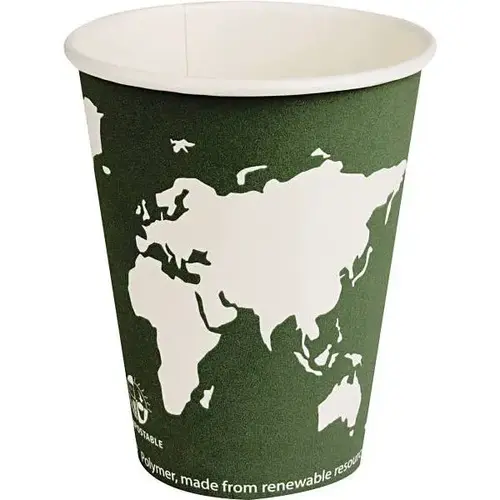 12 Oz. World Art Compostable Plastic Hot Drink Cups - pack of 1000 12 Oz. World Art Compostable Plastic Hot Drink Cups - pack of 1000