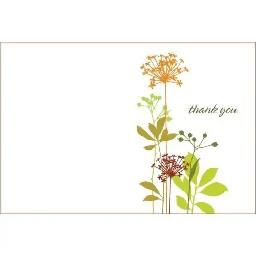 Personalized Card Floral Silhouette Design Envelope Imprint - pack of 50 Personalized Card Floral Silhouette Design Envelope Imprint - pack of 50