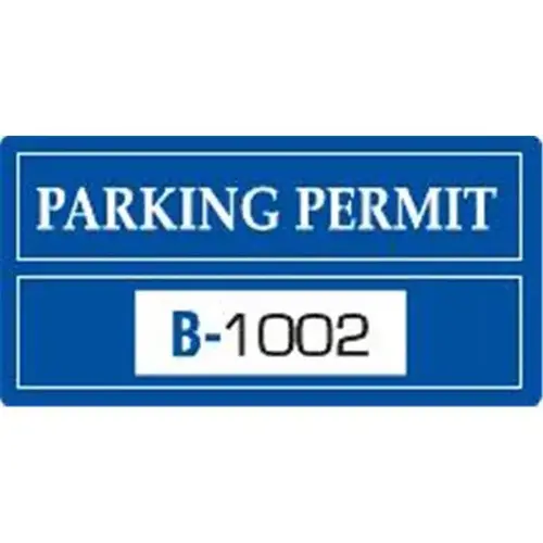 Parking Permit Static Cling, Blue, 3 X 1-1/2 - pack of 100 Parking Permit Static Cling, Blue, 3 X 1-1/2 - pack of 100
