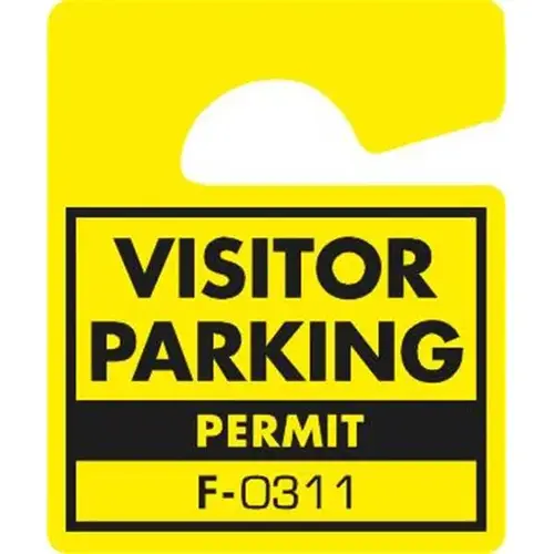 Plastic Parking Permit Tags, Yellow, 2-1/2 X 3 - pack of 100 Plastic Parking Permit Tags, Yellow, 2-1/2 X 3 - pack of 100