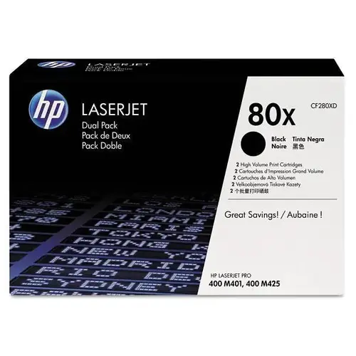 80x High-Yield Black Original Laserjet Toner Cartridges - pack of 2 80x High-Yield Black Original Laserjet Toner Cartridges - pack of 2