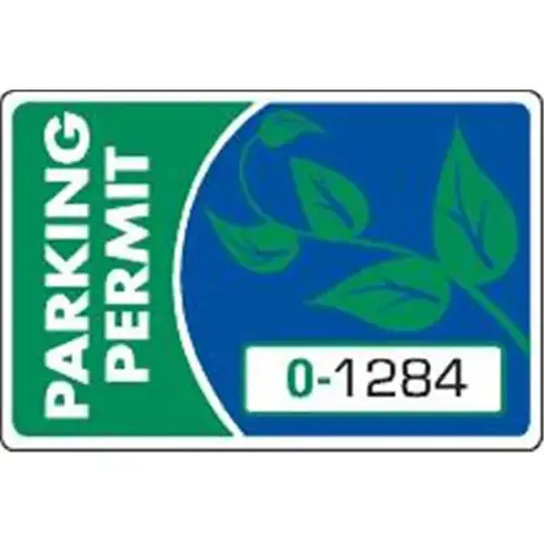 Parking Permit Window Stickers, Green/blue, 3 X 2 - pack of 100 Parking Permit Window Stickers, Green/blue, 3 X 2 - pack of 100