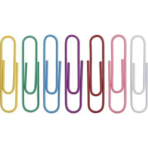 Vinyl-Coated Gem Clips Assorted Colors - pack of 250 Vinyl-Coated Gem Clips Assorted Colors - pack of 250