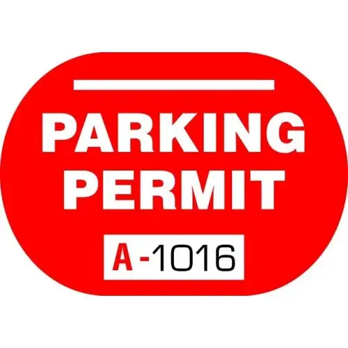 Parking Permit Window Stickers Capsule, Red, 2-1/2 X 1-3/ - pack of 100 Parking Permit Window Stickers Capsule, Red, 2-1/2 X 1-3/ - pack of 100