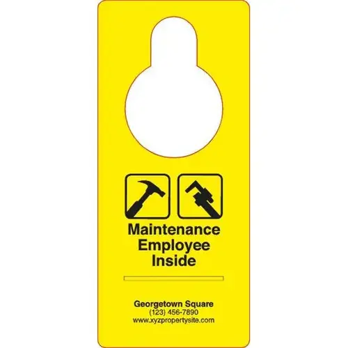 Maintenance Employee Inside Personalized Plastic Door Tags - pack of 10 Maintenance Employee Inside Personalized Plastic Door Tags - pack of 10