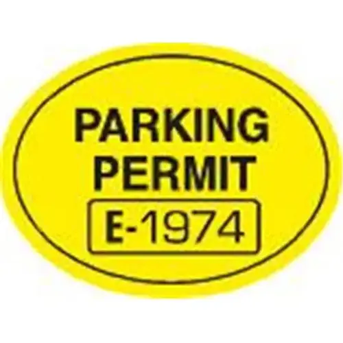 Parking Permit Static Cling, Yellow, 2 X 1-1/2 - pack of 100 Parking Permit Static Cling, Yellow, 2 X 1-1/2 - pack of 100