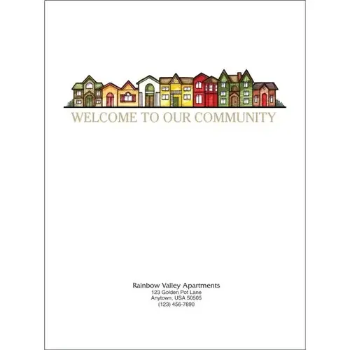 Personalized Welcome Folders, Row Houses Design - pack of 100 Personalized Welcome Folders, Row Houses Design - pack of 100