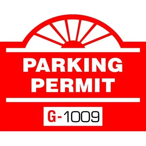 Parking Permit Static Cling Round Arch, Red, 2-1/2 X - pack of 100 Parking Permit Static Cling Round Arch, Red, 2-1/2 X - pack of 100