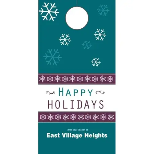 Holiday Door Tag - Holiday Snowflakes Design - pack of 50 Holiday Door Tag - Holiday Snowflakes Design - pack of 50