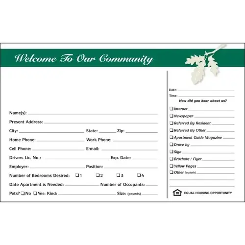 Personalized Guest Cards, Leaves Design, Green, 8 X - pack of 100 Personalized Guest Cards, Leaves Design, Green, 8 X - pack of 100