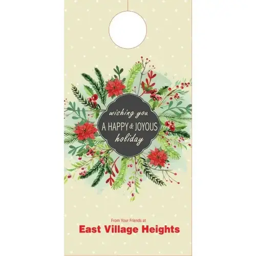 Holiday Door Tag- Holiday Wreath Design - pack of 50 Holiday Door Tag- Holiday Wreath Design - pack of 50