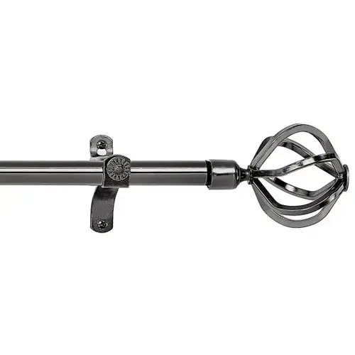 Metallo Decorative Rod And Finial Carrera 28 To 48" Brushed Nickel - pack of 6 Metallo Decorative Rod And Finial Carrera 28 To 48" Brushed Nickel - pack of 6