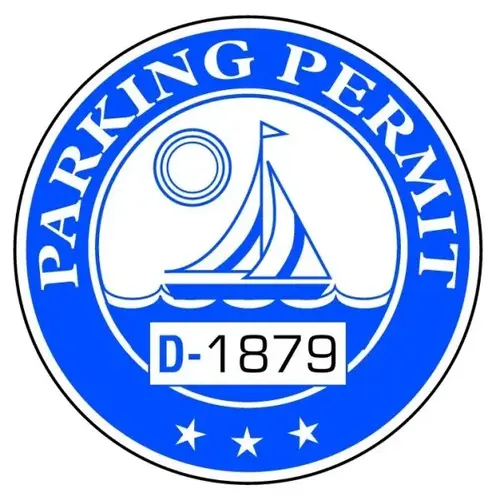Parking Permit Window Stickers, Blue Boat, 2-1/4 Diameter - pack of 100 Parking Permit Window Stickers, Blue Boat, 2-1/4 Diameter - pack of 100