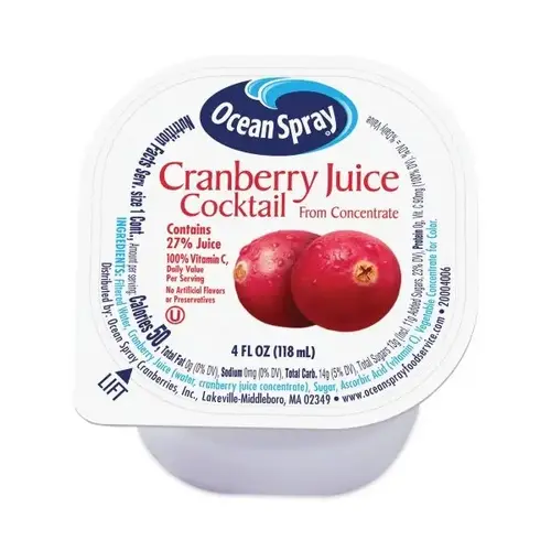 Cranberry Juice Drink Cranberry 4 Oz Cup - pack of 18 Cranberry Juice Drink Cranberry 4 Oz Cup - pack of 18