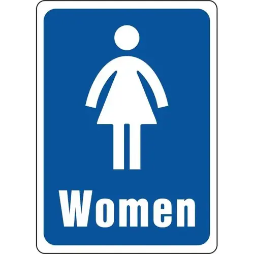 "Women" Restroom Sign, White Plastic, 10" X 6" - pack of 5 "Women" Restroom Sign, White Plastic, 10" X 6" - pack of 5