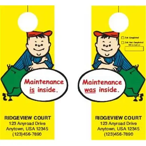 Two-Sided Maintenance Door Tags, 5-1/2 X 11" - pack of 100 Two-Sided Maintenance Door Tags, 5-1/2 X 11" - pack of 100