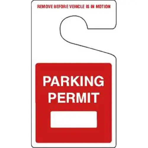 Write-On Plastic Parking Permit Tags, Non-Reflective, Red, Large - pack of 100 Write-On Plastic Parking Permit Tags, Non-Reflective, Red, Large - pack of 100