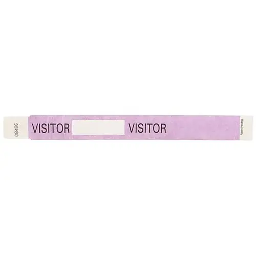Tyvek Visitor Wristband 10"X1" Purple - pack of 500 Tyvek Visitor Wristband 10"X1" Purple - pack of 500