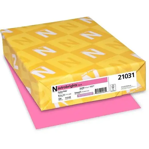 Copy Paper 8.5"X11" 24 Lb Basis Weight Pulsar Pink - pack of 500 Copy Paper 8.5"X11" 24 Lb Basis Weight Pulsar Pink - pack of 500