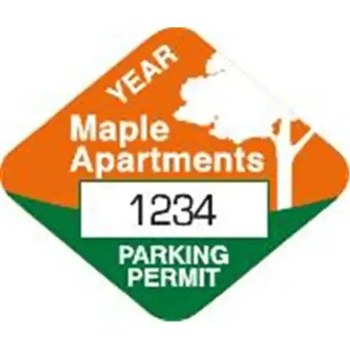 Custom Parking Permit Static Cling Sticker, Diamond, 2-3/8 X 2 - pack of 100 Custom Parking Permit Static Cling Sticker, Diamond, 2-3/8 X 2 - pack of 100