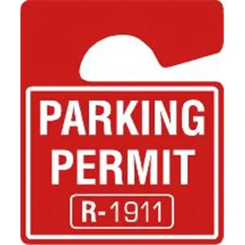 Parking Permit Tags, Red - pack of 100 Parking Permit Tags, Red - pack of 100