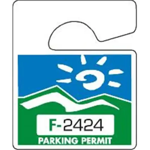 Non-Reflective Plastic Parking Permit Tags, Blue/green, Small - pack of 100 Non-Reflective Plastic Parking Permit Tags, Blue/green, Small - pack of 100