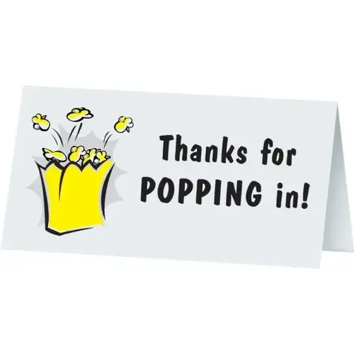 Thanks For Popping In Popcorn With Card - pack of 36 Thanks For Popping In Popcorn With Card - pack of 36