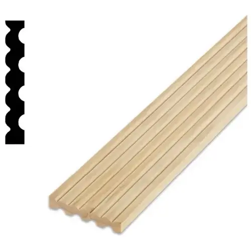 1/2" X 3-1/8" Solid Pine Reversible Fluted-Reed Design - pack of 5 1/2" X 3-1/8" Solid Pine Reversible Fluted-Reed Design - pack of 5