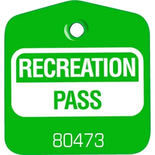 Recreational Pass Green - pack of 100 Recreational Pass Green - pack of 100