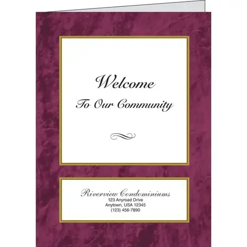 Personalized Welcome Folders, Burgundy Marble - pack of 100 Personalized Welcome Folders, Burgundy Marble - pack of 100
