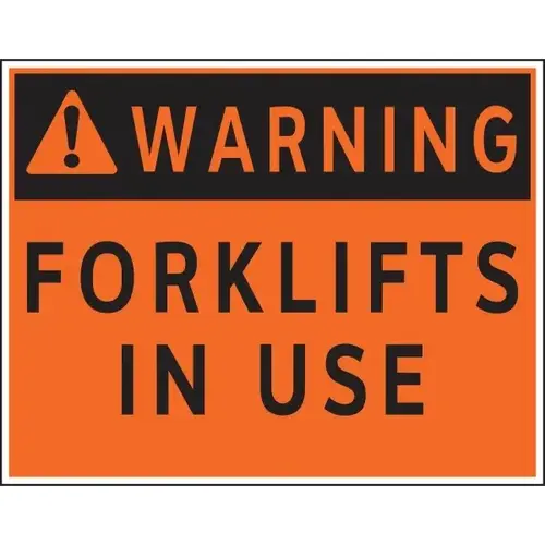 "Caution Forklift In Use" Sign, Plastic, 16 X 20" - pack of 5 "Caution Forklift In Use" Sign, Plastic, 16 X 20" - pack of 5