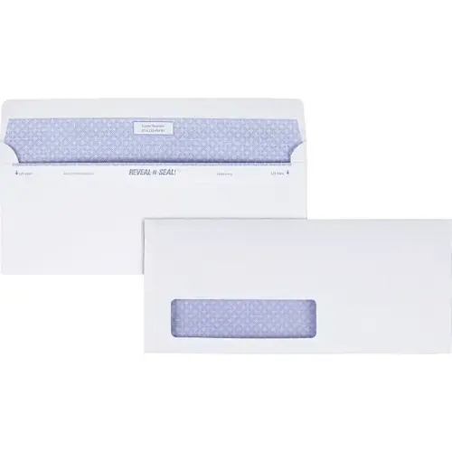 #10 Securty Envelope Left Window Reveal N Seal White - pack of 500 #10 Securty Envelope Left Window Reveal N Seal White - pack of 500