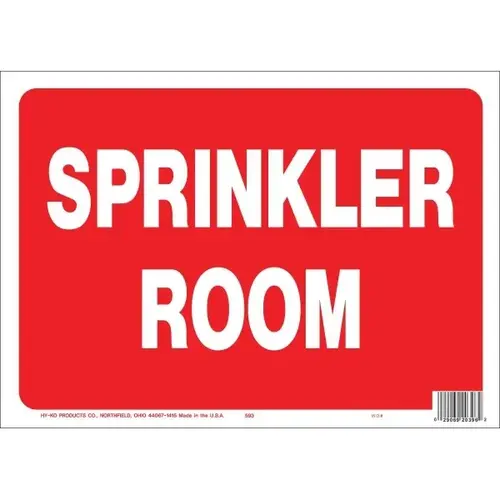 "Sprinkler Room" Polystyrene Sign, 14" X 10" - pack of 5 "Sprinkler Room" Polystyrene Sign, 14" X 10" - pack of 5