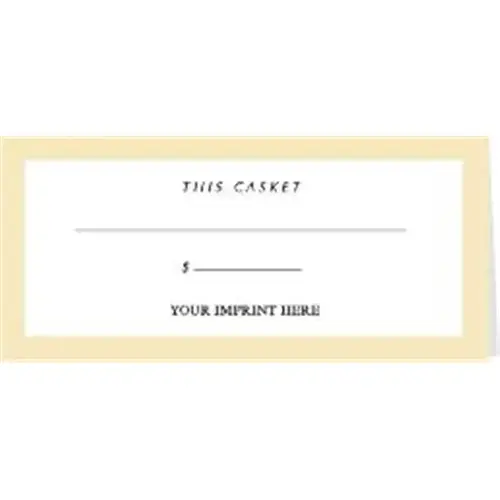 Standing Casket Price Card With Blank Line - pack of 100 Standing Casket Price Card With Blank Line - pack of 100