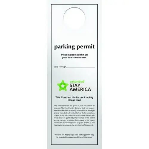 Parking Pass - White - pack of 1000 Parking Pass - White - pack of 1000