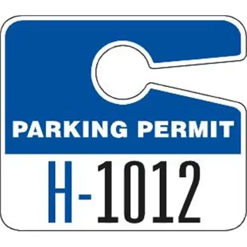 Plastic Parking Permit Tags, With Jumbo 1 Numbers, Blue - pack of 100 Plastic Parking Permit Tags, With Jumbo 1 Numbers, Blue - pack of 100