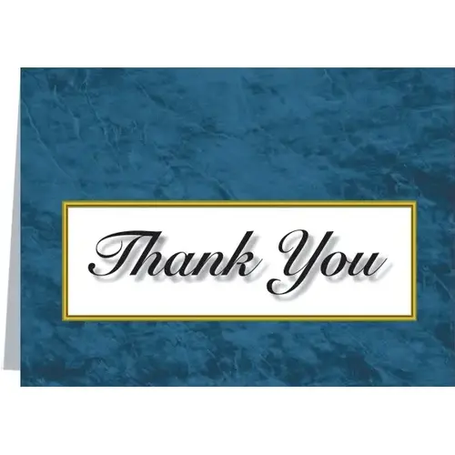 Thank You Cards, Marble/blue Design With Envelope Imprint - pack of 100 Thank You Cards, Marble/blue Design With Envelope Imprint - pack of 100