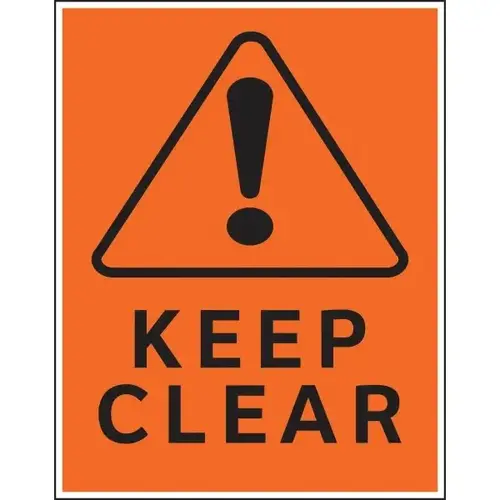 "Caution Keep Clear" Sign, Plastic, 16 X 20" - pack of 5 "Caution Keep Clear" Sign, Plastic, 16 X 20" - pack of 5