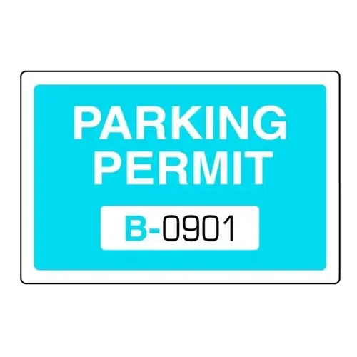 Parking Permit Static Cling, Light Blue, 3 X 2 - pack of 100 Parking Permit Static Cling, Light Blue, 3 X 2 - pack of 100