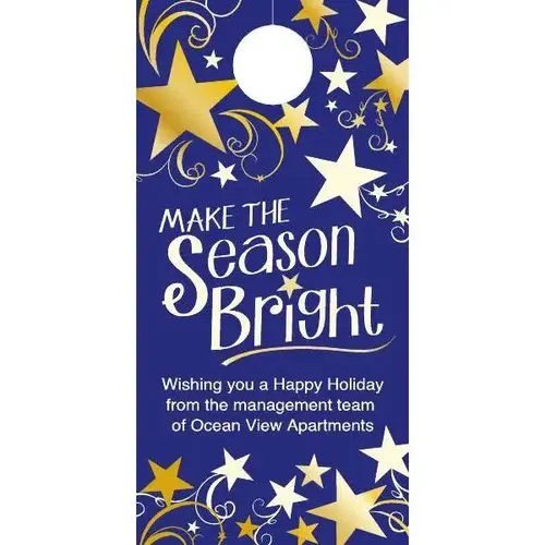 Premium Holiday Door Tag, "Bright Season" Design - pack of 50 Premium Holiday Door Tag, "Bright Season" Design - pack of 50