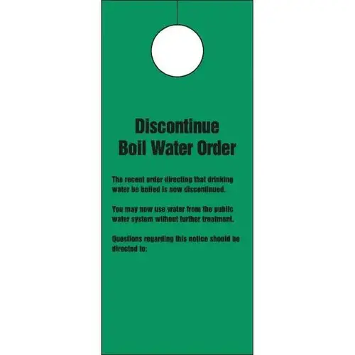 Door Knob Cards Discontinue Boil Order - pack of 100 Door Knob Cards Discontinue Boil Order - pack of 100