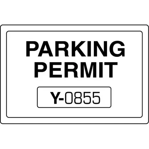Parking Permit Window Stickers, White, 3 X 2 - pack of 100 Parking Permit Window Stickers, White, 3 X 2 - pack of 100