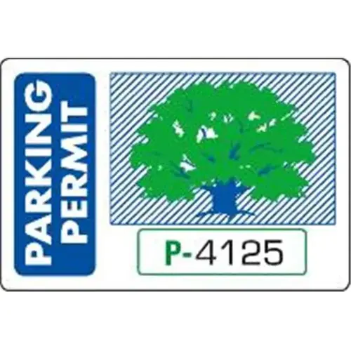 Parking Permit Static Cling With Tree Design, Blue/green, 3 X - pack of 100 Parking Permit Static Cling With Tree Design, Blue/green, 3 X - pack of 100