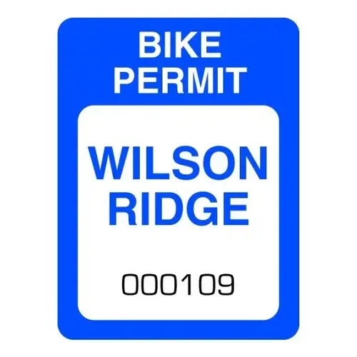 Bike Permit, Rectangle, 1-1/2 X - pack of 100 Bike Permit, Rectangle, 1-1/2 X - pack of 100